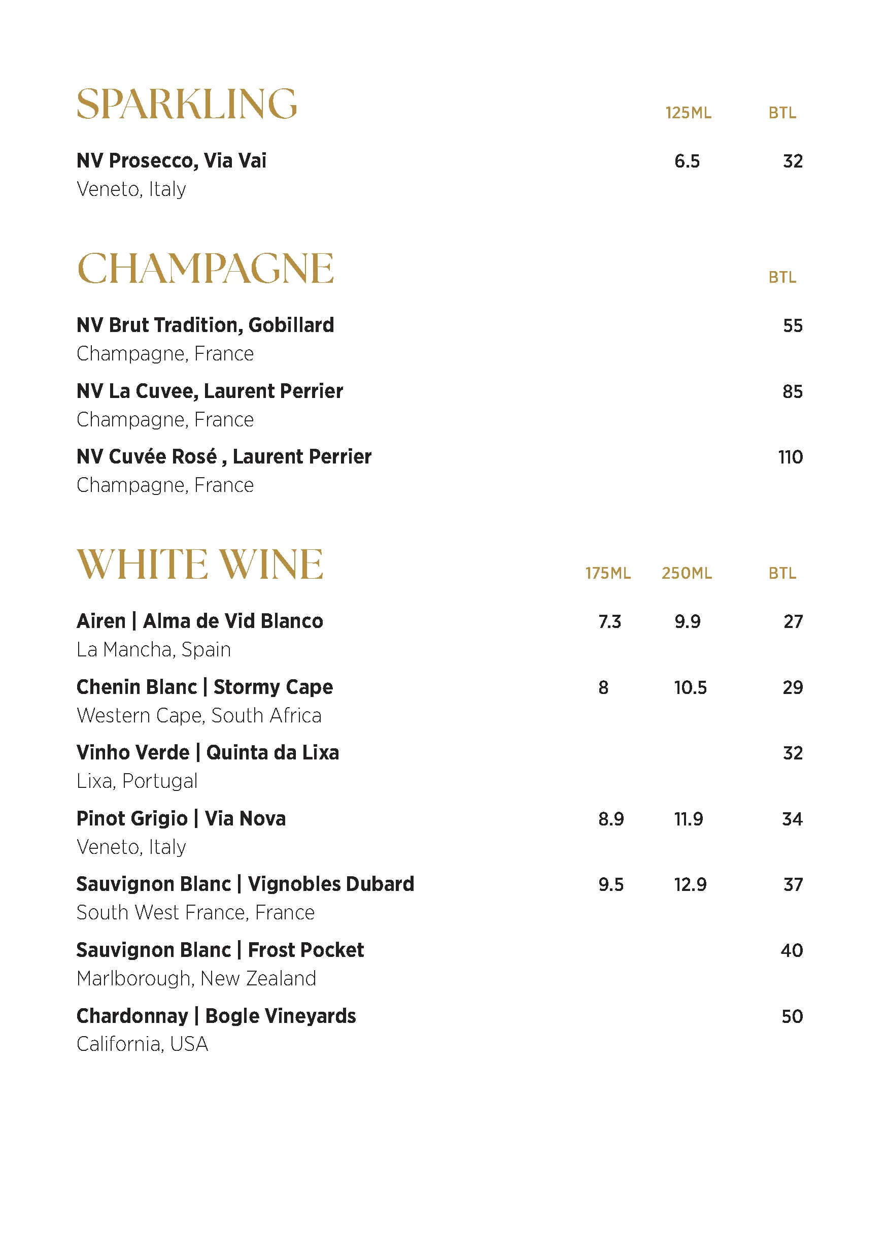 Drinks menu page 3